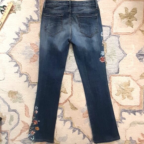 Sundance Driftwood Kelly Embroidered Jeans Womens 28 Bootcut Cottagecore Floral - Picture 2 of 14